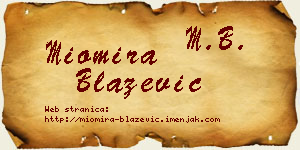 Miomira Blažević vizit kartica